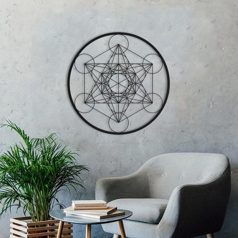 Metal Metatron Cube Wall Art Metatron Cube Wall Sculpture Etsy
