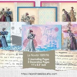 Junk Journal Pages, Collage Sheets, Old Fashion Magazines, 1800s Fashion, Vintage Ephemera, Digital Collage, Instant Download, Printable,PDF