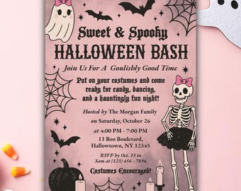 Ghouls Night Out Invitation: Retro Halloween Girls Night Invite (Digital Template)