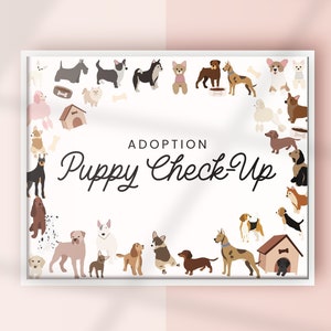 Adopt A Puppy Pet Pawty Many Dogs And Puppies Birthday Party Pretend Vet Puppy Check-Up Sign | Instant PDF | ADDG1