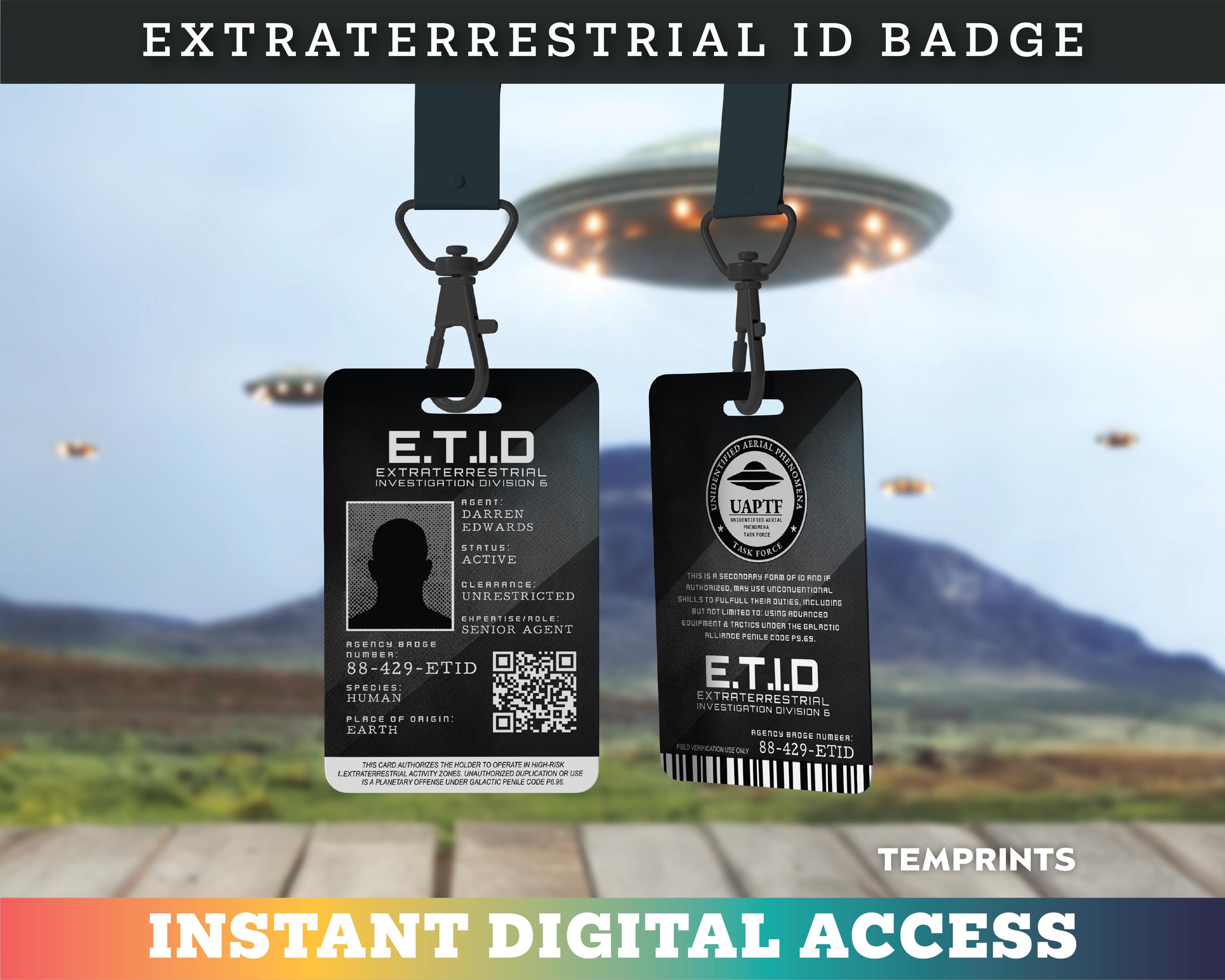 Personalized Alien ID Card Replica | Cosplay Costume Prop (digital ...
