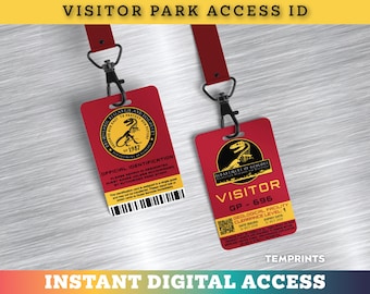 ID-badge dinosauruspark, prop cosplaykostuum (digitale download)