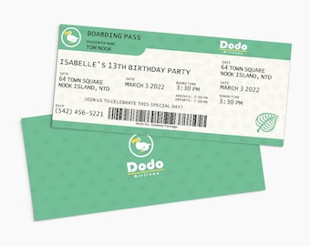 New Horizons Boarding Pass for Birthday Parties | Instant & Customizable Digital Template | ACNH