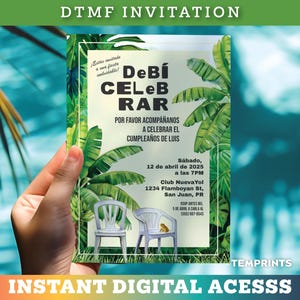Convite de Perreo da festa de aniversário de Boricua de DTMF Puerto Rico de <br> Lista de Desejos Crie Seu Próprio Produto! Modelo digital instantâneo e personalizável | PRBB
