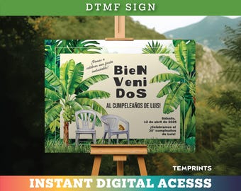Puerto Rico Birthday Welcome Sign: Boricua Party Decor (Digital Template)