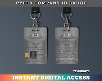 Sci-Fi Cyber Company ID Card | Cosplay Prop Name Tag (Digital Download)