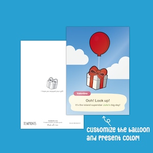 Daytime Floating Balloon Geschenk Geburtstagskarte | Sofortige & anpassbare digitale Vorlage | ACNH
