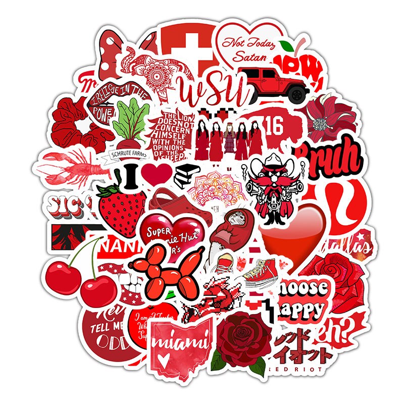 Red Retro Heart Sticker, Cute Stickers, Retro Character Waterproof Sticker,  Valentines Water Bottle Sticker, Retro Cute Laptop Sticker R-001 
