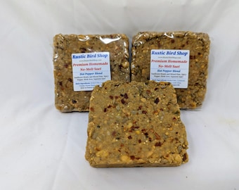 Homemade No-Melt Suet: Hot Pepper Blend, Bird Food (4 Pack)