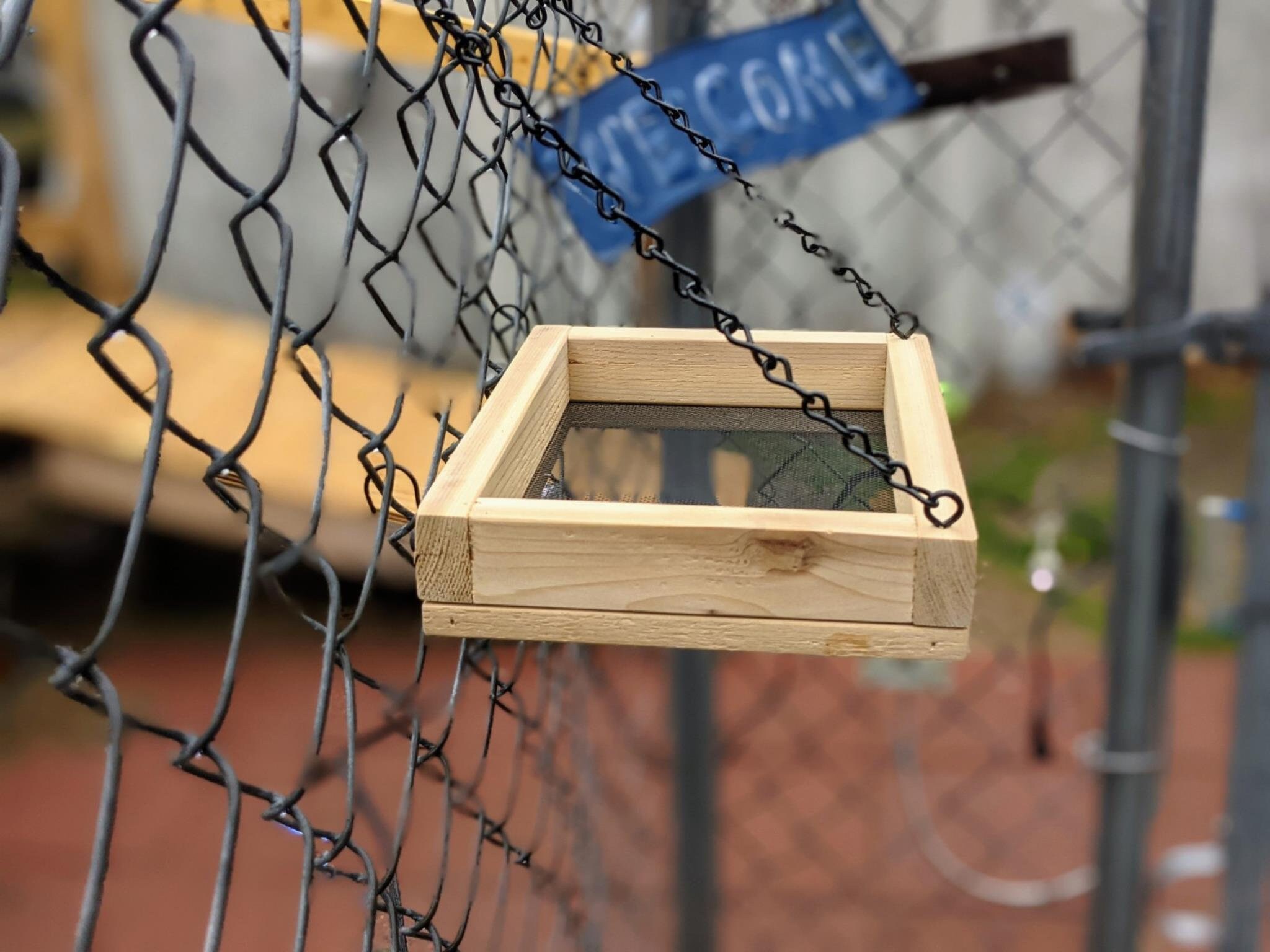 Fence Feeder Cedar Bird Seed Feeder with Hooks/Chain Small Etsy