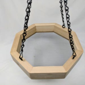 Hanging Wooden Bird Feeder: Octagon Tray with Chain