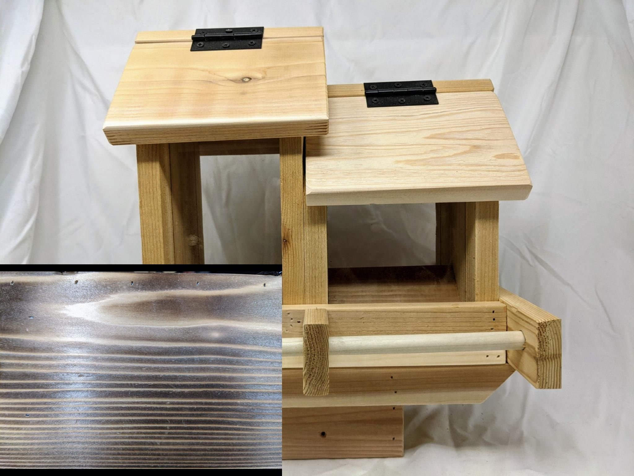 Cedar Bird Seed Feeder 2 Seed Hoppers WITH 2 Suet Cages Etsy