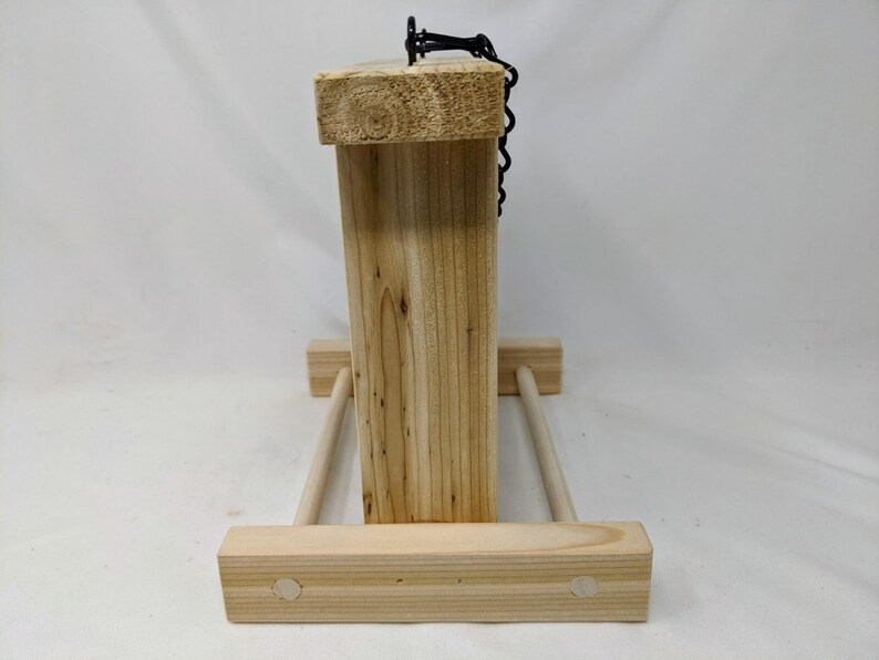 Hanging Cedar Bird Suet Feeder With Perch and Chain Hanger Etsy