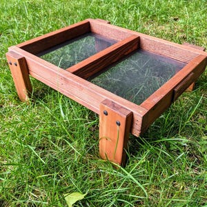Ground Feeder - Wooden Bird Seed Feeder with Legs - Large - Great Family Gift - Handmade in the USA