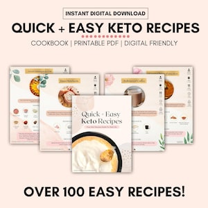 Quick & Easy Keto Recipes Cookbook, Digital Recipe Book, Keto Diet, Ebook PDF, Low Carb Recipes, Printable Recipe Book, Easy Healthy Recipes image 1