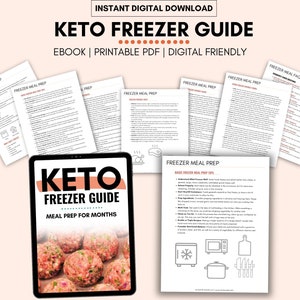 Easy Keto Freezer Meal Prep Guide,Freezer meal recipe,Freezer-friendly food list,Inventory, Digital Download, Low Carb,Diabetic,plan,ebook
