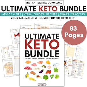 2025 Ultimate Keto Bundle - 83 Pages of Keto Resources, includes actual recipes, cheat sheets, + guides based on my real life experience!