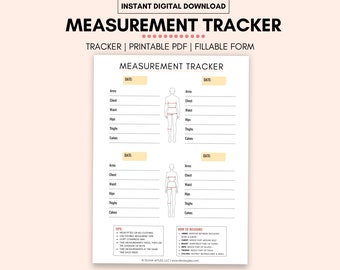 Body Measurement Tracker: Weight Loss Printable (PDF)