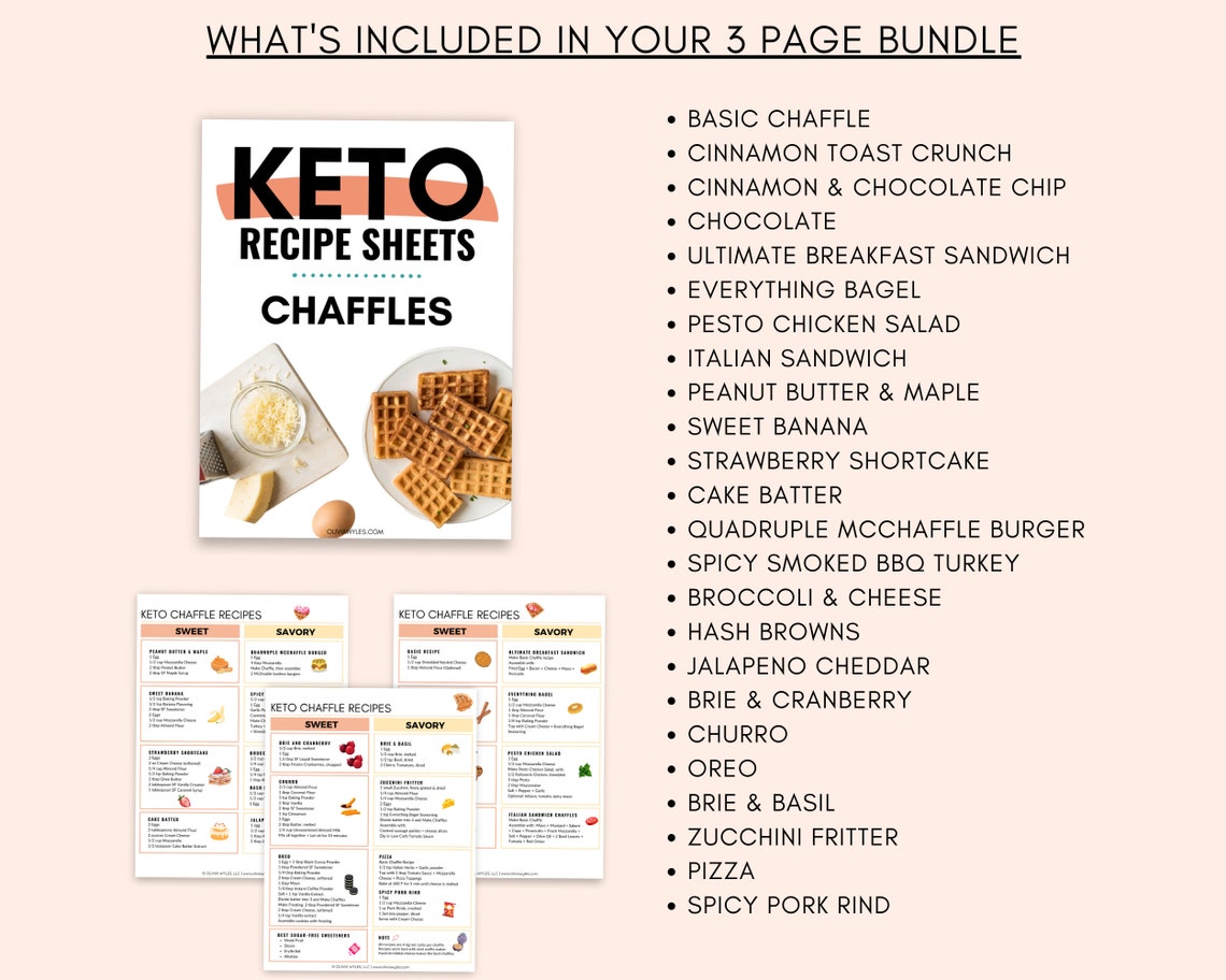 Quick Easy Keto Chaffle Recipe Sheets, Keto Recipes, Low Carb Recipes ...