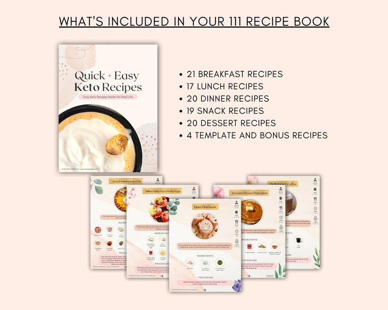 Quick & Easy Keto Recipes Cookbook, Digital Recipe Book, Keto Diet, Ebook PDF, Low Carb Recipes, Printable Recipe Book, Easy Healthy Recipes image 3