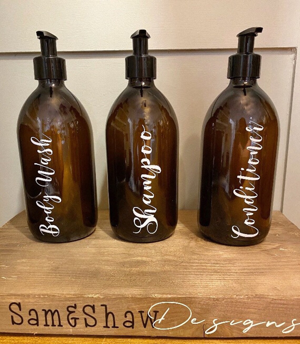Amber Glass Bottles 500ml Shampoo/ Conditioner Etsy
