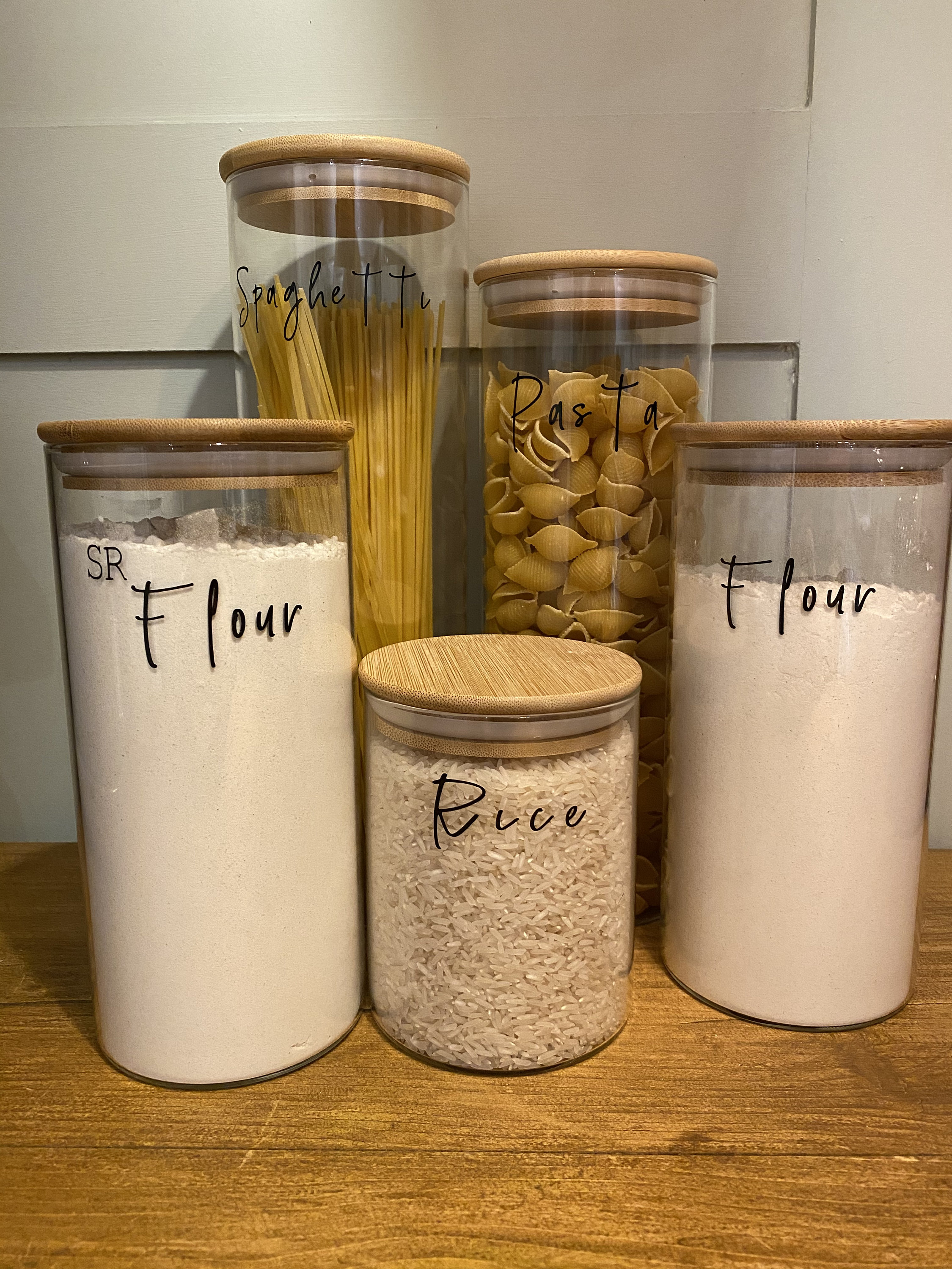 Bamboo Pantry Jars Etsy