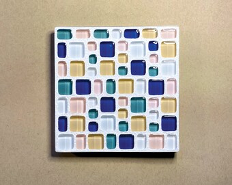 Purple Mosaic CoastersGlass CoastersSet of Two CoastersPurple CoastersDrink CoastersDecorative Tiles