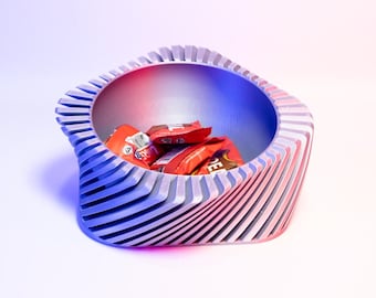 Twisted Cube Bowl – Modern 3D printed bowl, unique design, geometric table decoration, snack bowl or decorative highlight