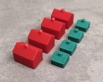 Set of replacement houses for Monopoly [32 houses - 12 hotels]