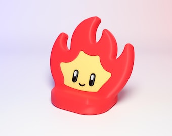 Kawaii Fire Cell Phone Holder - Cute Smartphone Stand for Desk, Vertical & Horizontal, Practical + Stable, Gift Idea