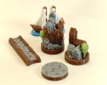 Premium game pieces for Catan – Cities, Settlements & Roads | 3D-printed board game accessories