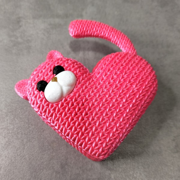 Schmuckkästchen / Jewelry-Box Knitted Heart Cat