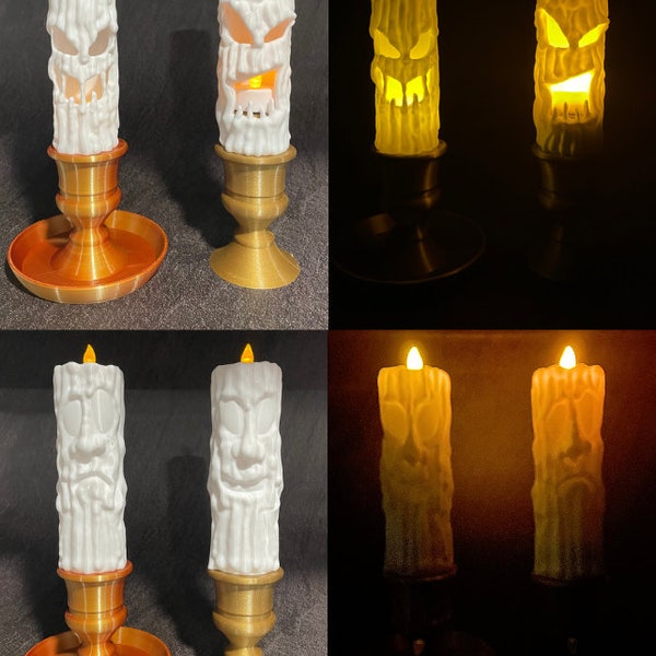 Creepy Candles - Halloween Kerzen - optionale Beleuchtung
