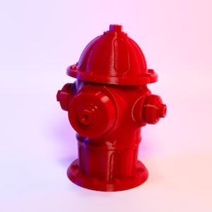 Contenedor de impresión 3D de mini boca de incendios de dibujos animados | Decoración de escritorio y almacenamiento de material de oficina | Colorido + divertido, duradero + compacto imagen 2
