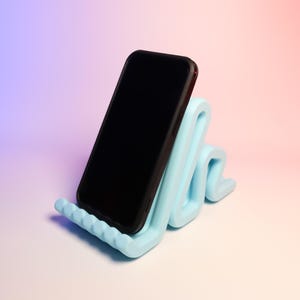 Cell Phone Holder &quot;Wiggly&quot; - Playful 3D printed cell phone holder for hands-free use | Available in several colors