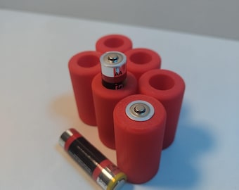 Battery adapter AA to C – set of 6 – battery holder for AA batteries as a C-cell replacement, perfect fit & reusable