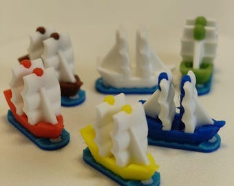 Premium Ships for Catan Seafarers – 3D Printed Ship Figures | Board Game Accessories