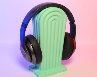 Rainbow Headphone Holder in Cartoon Design - Stylish, Safe and Colorful - 3D Printed Holder for Music Lovers & Children's Room