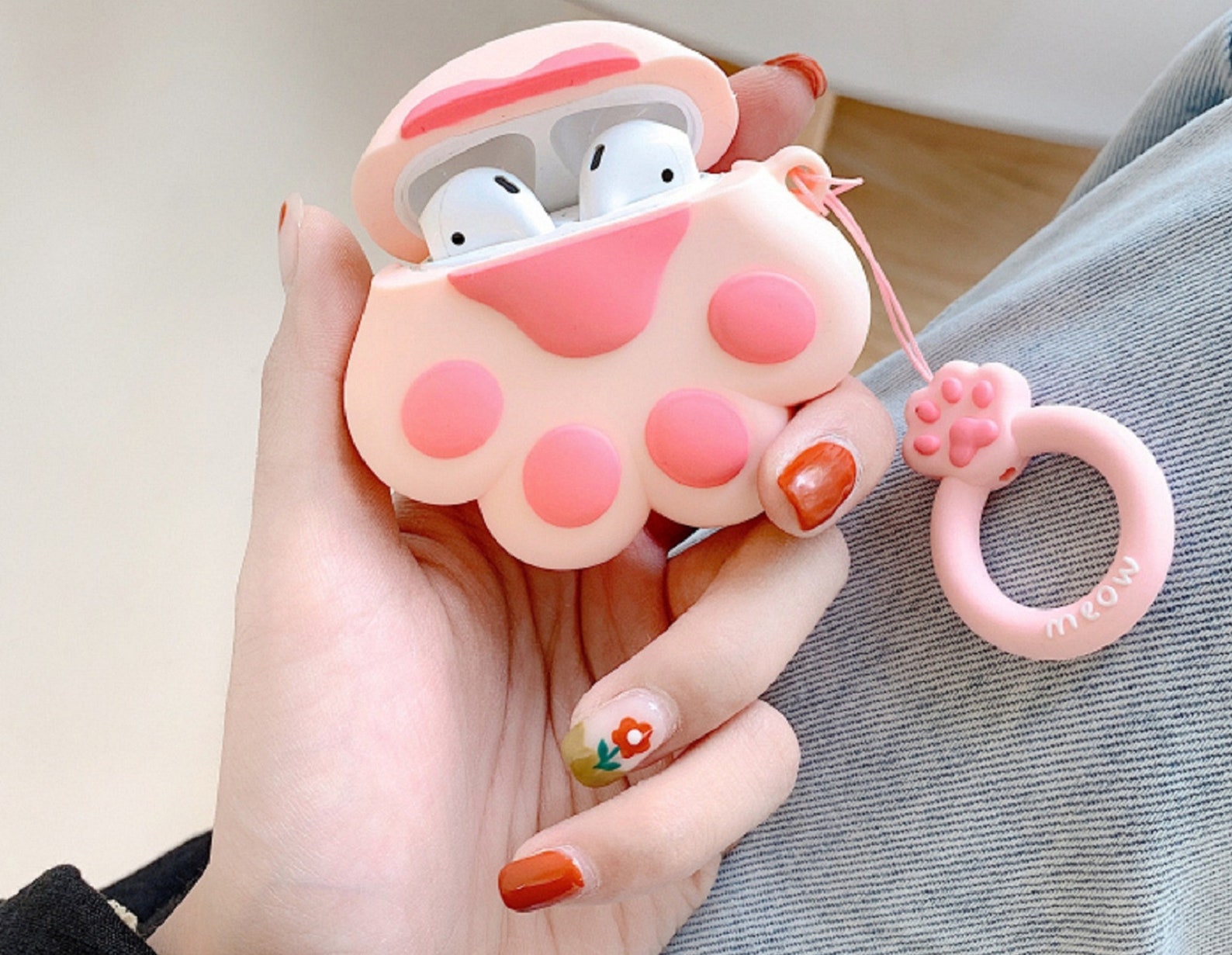 pink cat airpod case