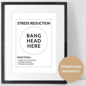 Bang Head Here Sign Etsy