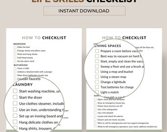 Habilidades para a vida, Criação de adolescentes, Habilidades para a vida para crianças, Lista de verificação de habilidades para a vida, Lista de verificação para sair de casa. Download instantâneo | PDF