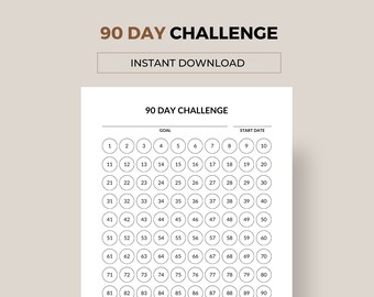 90 Day Challenge Tracker: Goal Setting Printable (PDF Download)