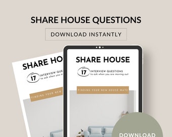 Share House Questions, Prepare questions before meeting housemates, Instant download
