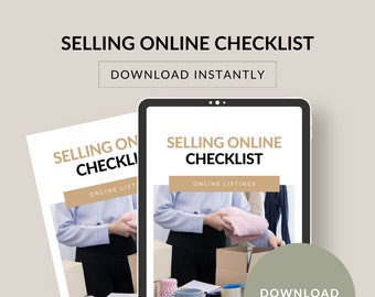 Selling Online Checklist, Decluttering before moving and make some money. Organize selling online. Download instantly .PDF