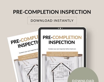 Pre-Completion Inspection Checklists. Walkthrough Your New Home to Check for Areas of Concern before handover. Print and Download Instantly