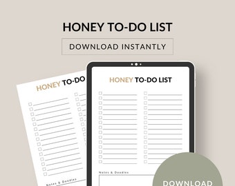 Honey To-Do List Printable, moving tasks for your partner, new home chores, Instant Download