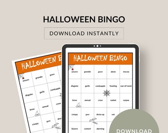 Halloween Bingo Game Cards, 40 Unique Games to play before or after Trick or Treat. download instantly