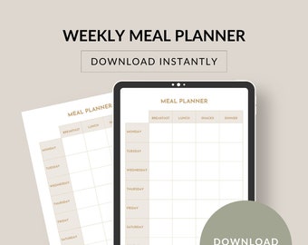 Meal Planners 4 versions to choose from. Plan your meals for the weeks so you know what groceries to buy.  Take the stress out of meal prep.