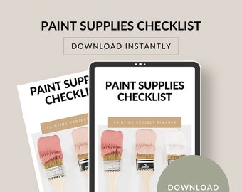 Paint Supplies Checklist. Everything you need to paint a room. Plan your room renovation in your new home. Available to download instantly.
