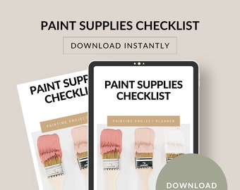 Paint Supplies Checklist. Home Decoration, Renovating Tips, Room Painting. New House, New Apartment, Paint Project, Download Instantly | PDF
